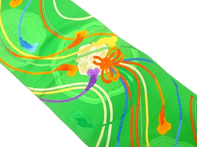 JAPANESE KIMONO / ANTIQUE FUKURO OBI / SILK / WOVEN MIRRORS